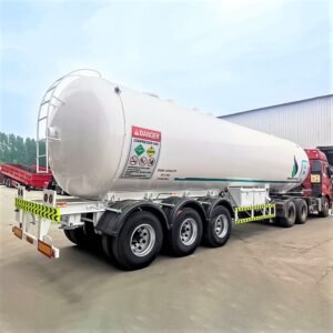 53.2m³ 3-Axle LPG Semi-Trailer for bulk LPG transport with durable steel tank and triple-axle chassis