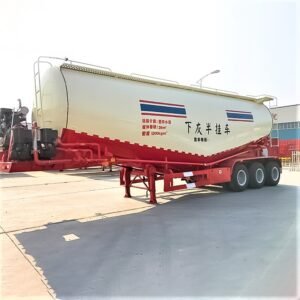 3 axle bulk cement tank semi-trailer with V-shaped tank and pneumatic discharge system