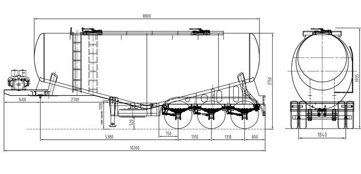 ZW Group 35,000L 3-axle bulk cement tanker semi trailer for powder and cement transport