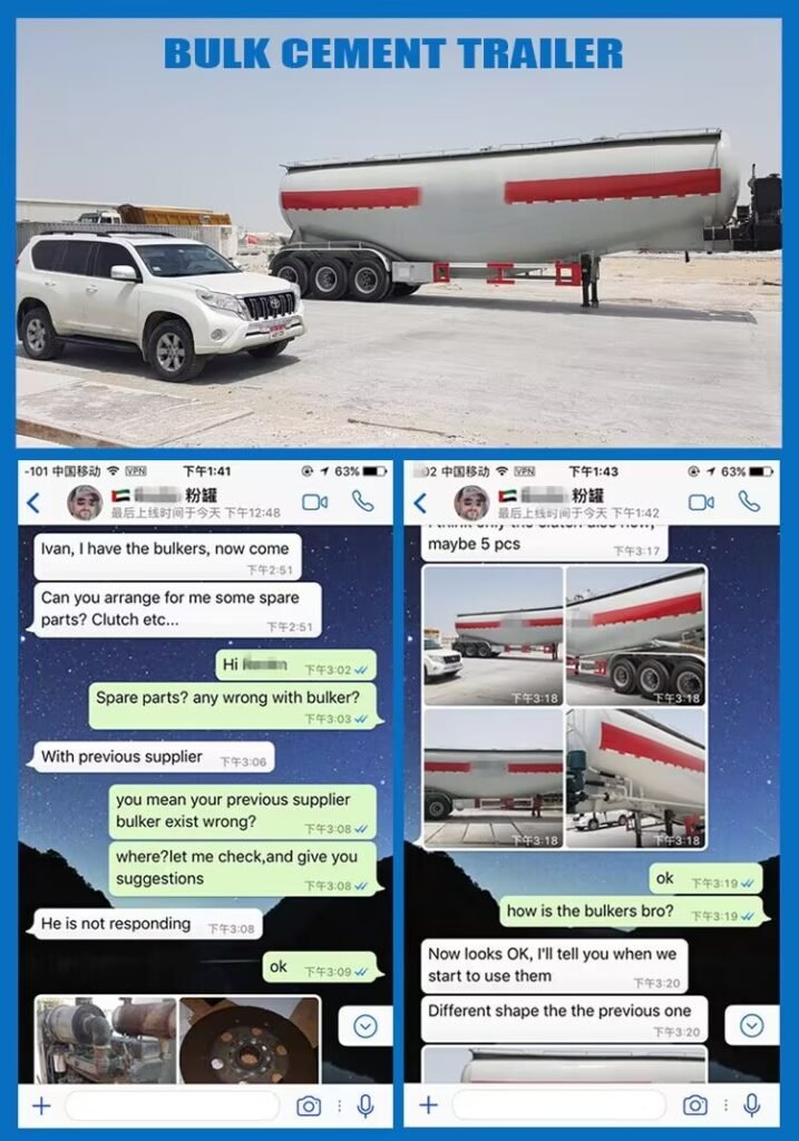 Cement bulk tanker trailer customer review – ZW Group 3-axle 35m³ trailer