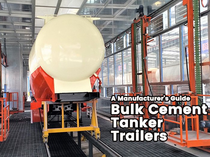 Bulk cement tanker trailers under assembly in ZW Group production workshop, showing welding, forming, and preparation for powder transport.