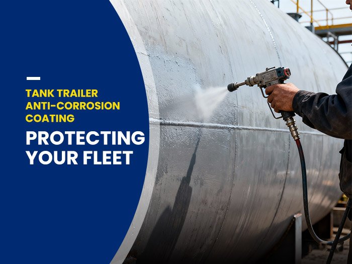 Tank trailer anti-corrosion coating in production workshop