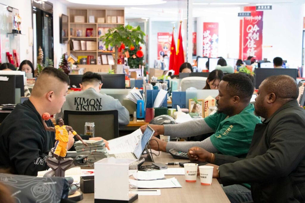 DR Congo client visiting ZW Group factory to inspect fuel tanker trailers