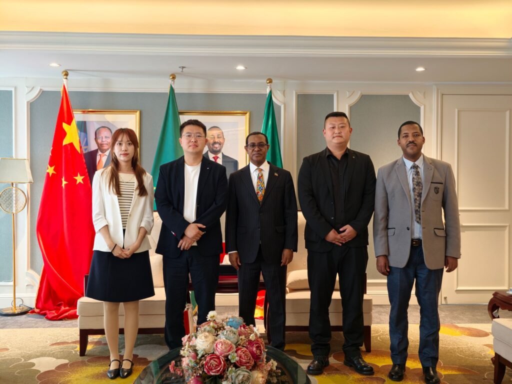 ZW Group delegation, including Chairman Ivan Sun and GM Pierce Guo, with the Ethiopian Ambassador in Beijing.